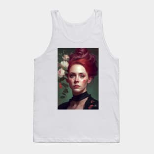 Rebellion in Red: A Portrait of a Victorian 80s Punk Woman Tank Top